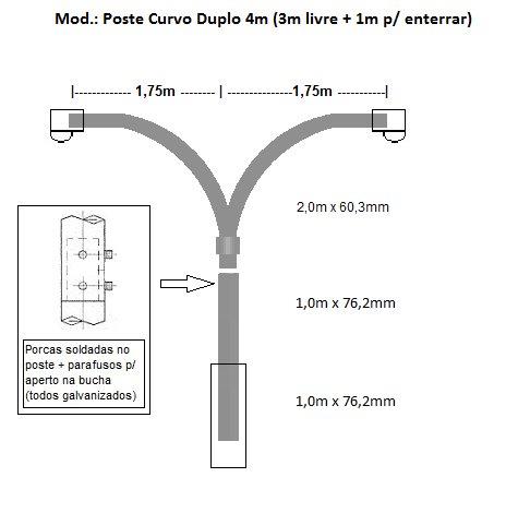 Poste metalico engastado